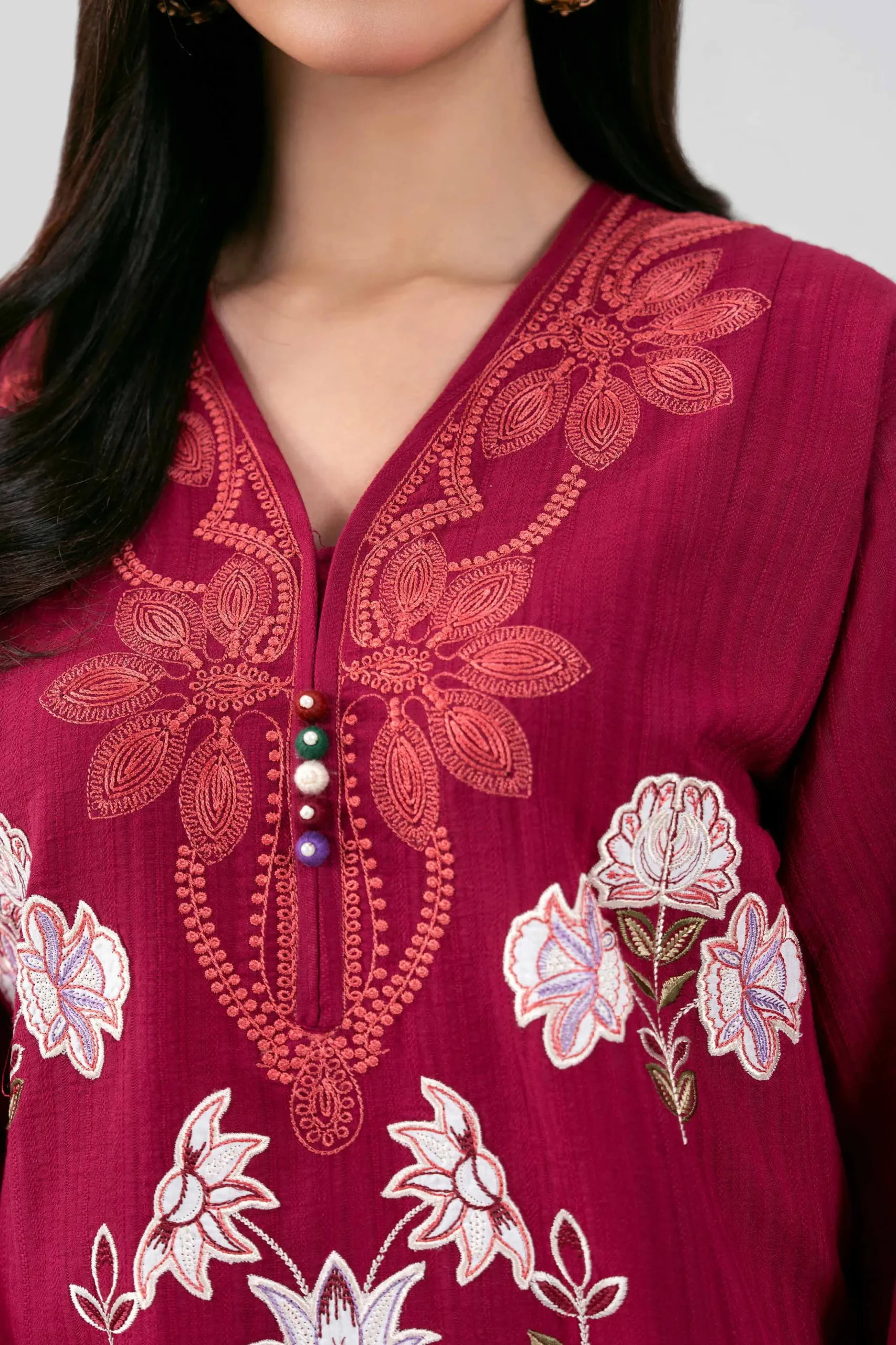 3 Piece - Digital Printed Embroidered Suit - 42601313