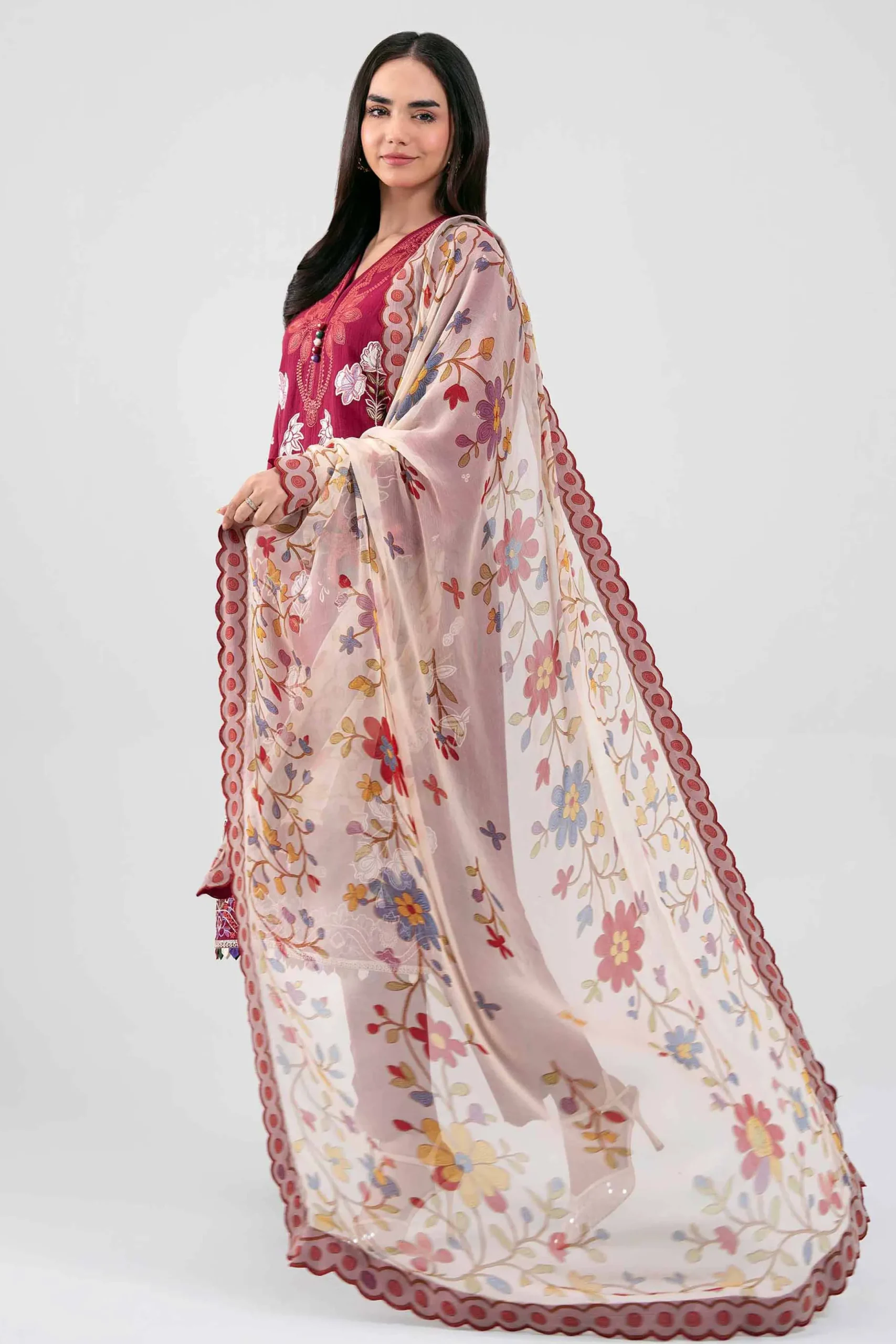 3 Piece - Digital Printed Embroidered Suit - 42601313