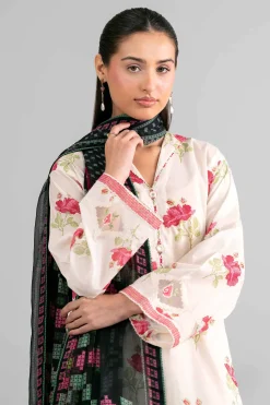 3 Piece - Digital Printed Embroidered Suit - 42601753