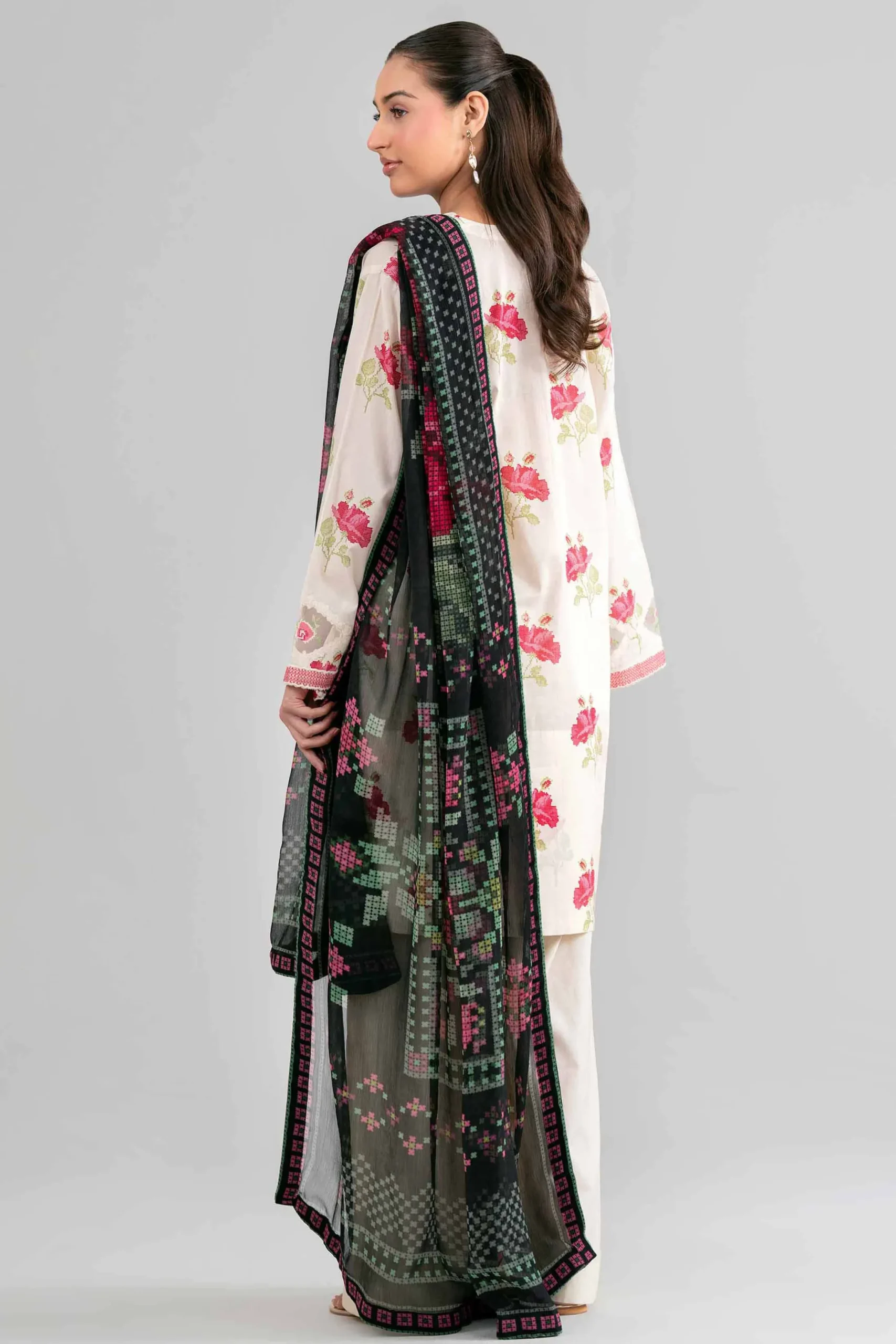 3 Piece - Digital Printed Embroidered Suit - 42601753