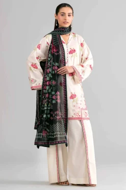 3 Piece - Digital Printed Embroidered Suit - 42601753