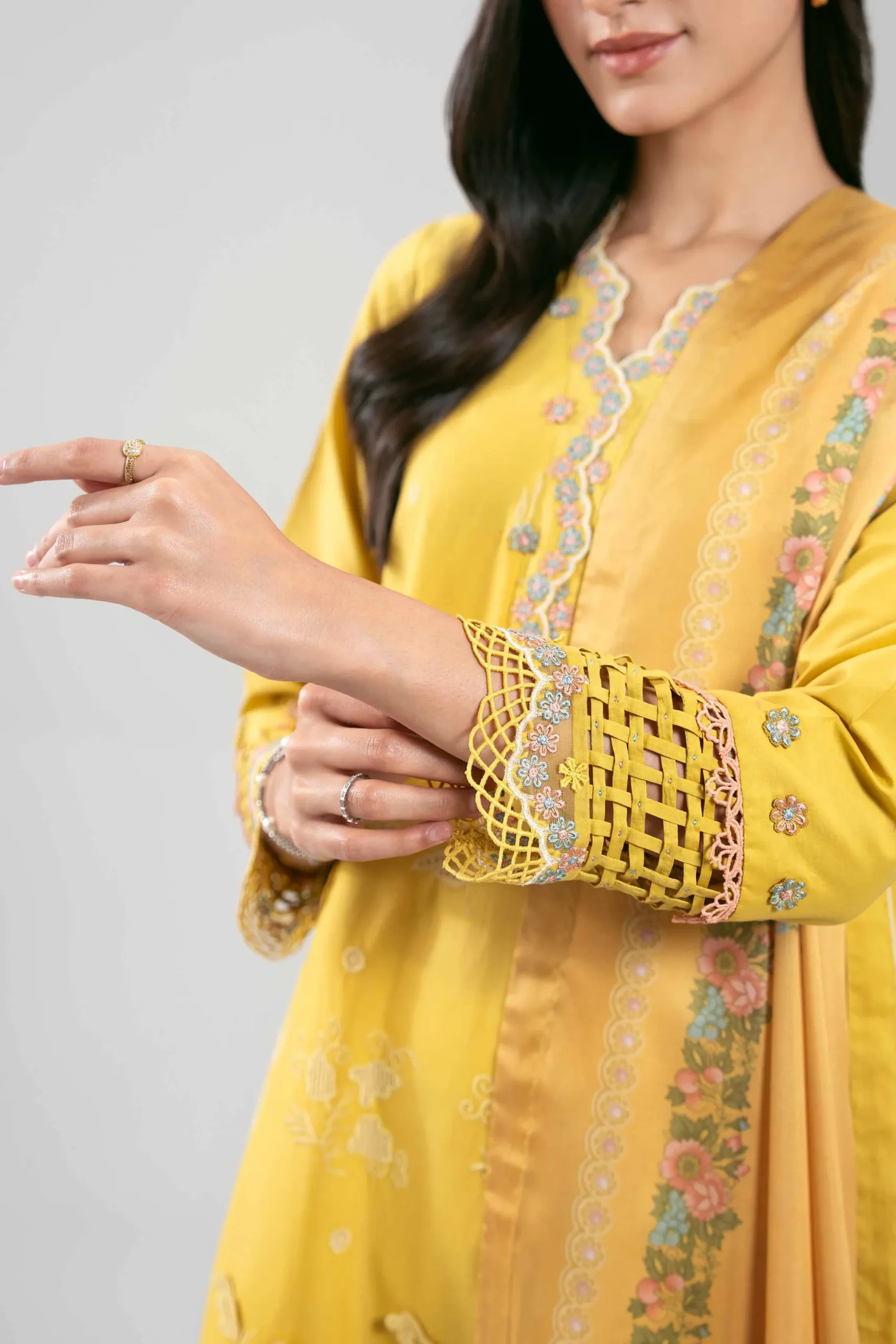 3 Piece - Digital Printed Embroidered Suit - 42601344