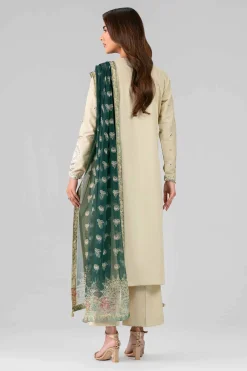3 Piece - Digital Printed Embroidered Suit - 42601773