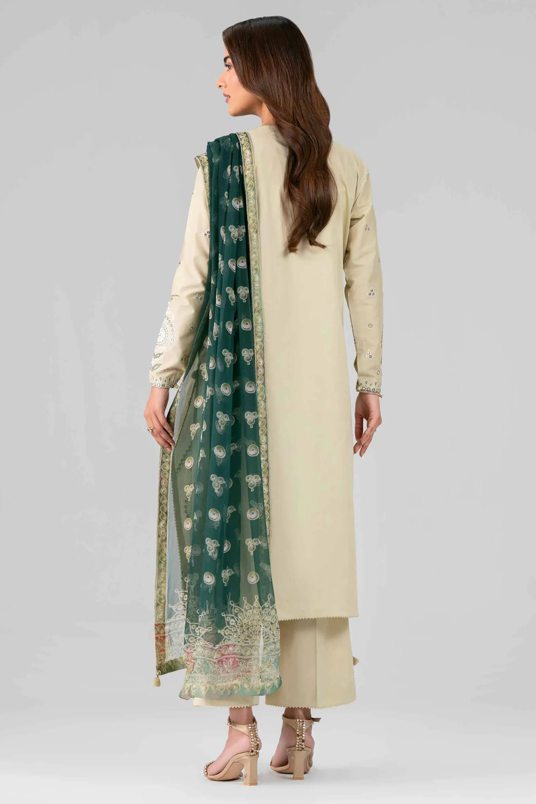 3 Piece - Digital Printed Embroidered Suit - 42601773