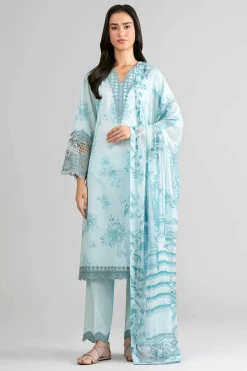 3 Piece - Digital Printed Embroidered Suit - 42601755