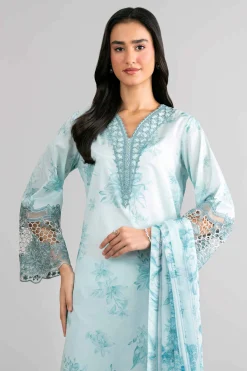 3 Piece - Digital Printed Embroidered Suit - 42601755