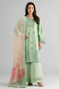3 Piece - Digital Printed Embroidered Suit - 42601700