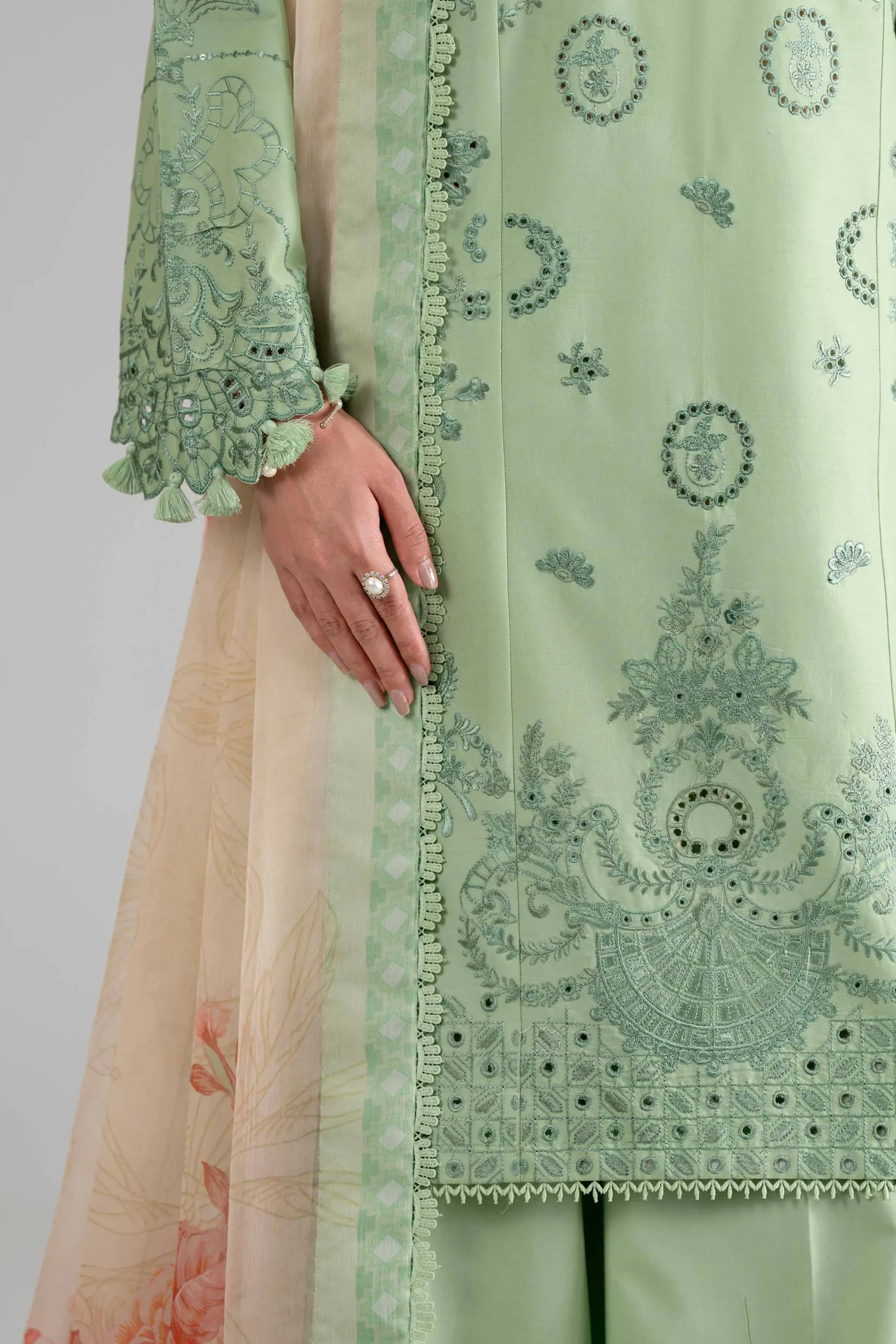3 Piece - Digital Printed Embroidered Suit - 42601700