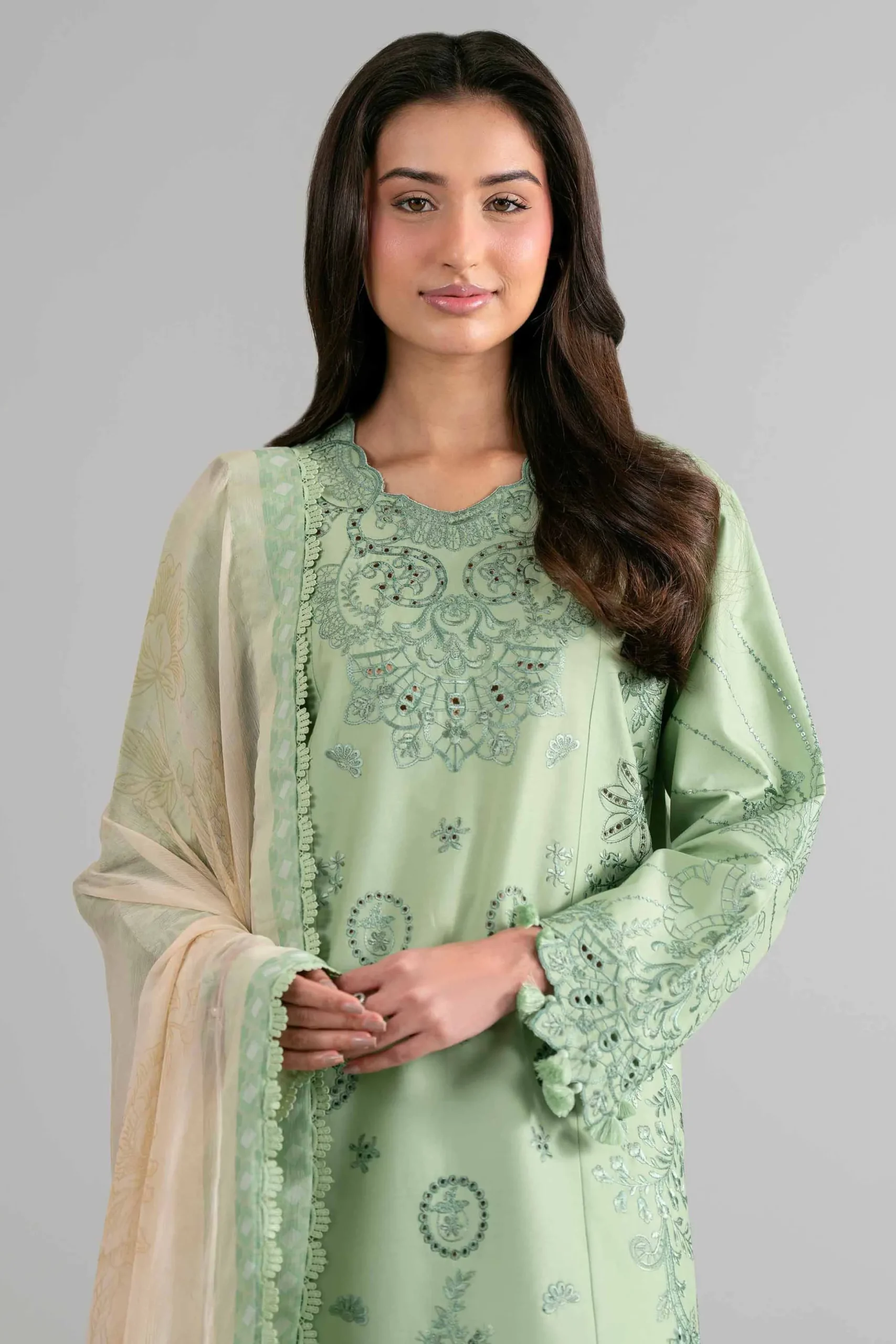 3 Piece - Digital Printed Embroidered Suit - 42601700