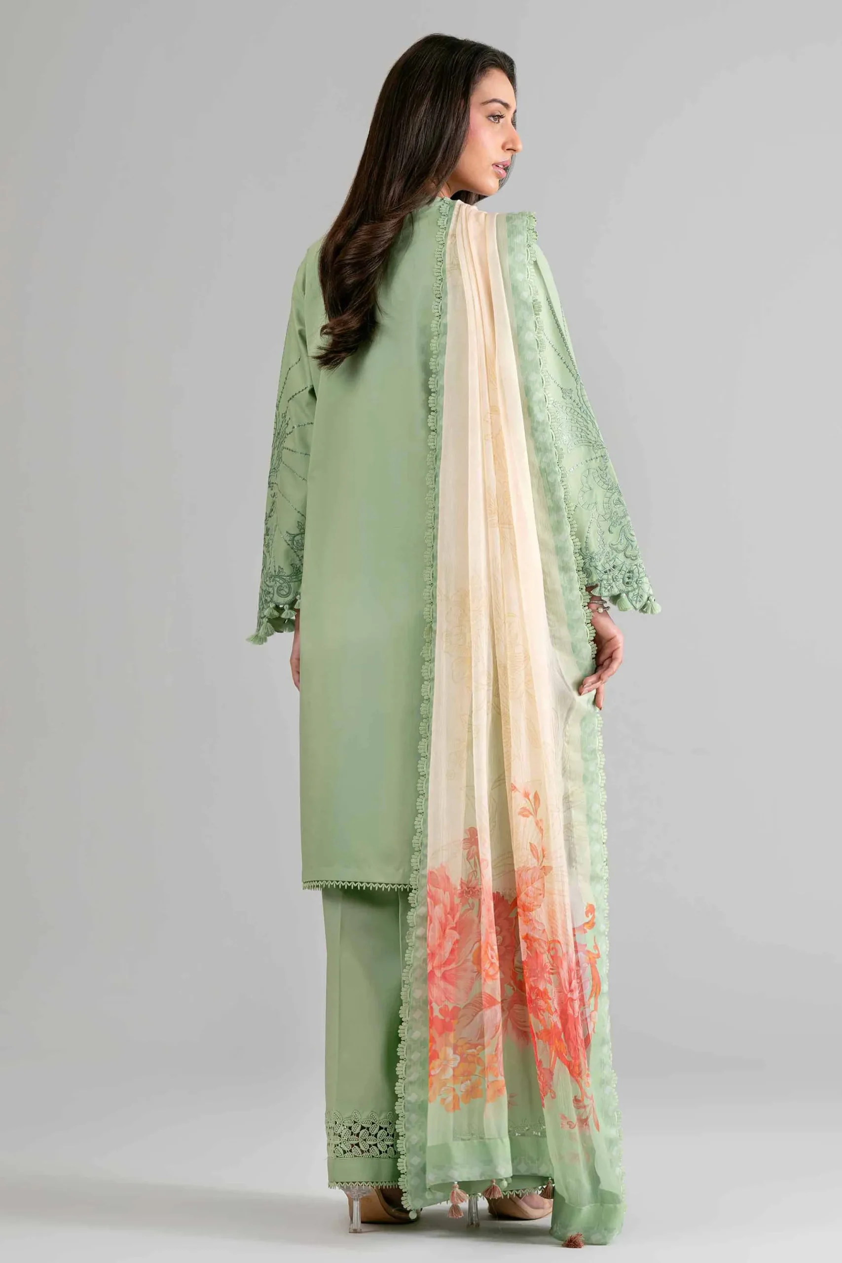 3 Piece - Digital Printed Embroidered Suit - 42601700