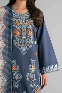 3 Piece - Digital Printed Embroidered Suit - 42601710