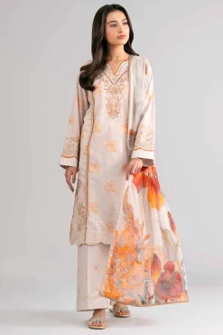 3 Piece - Digital Printed Embroidered Suit - 42601739