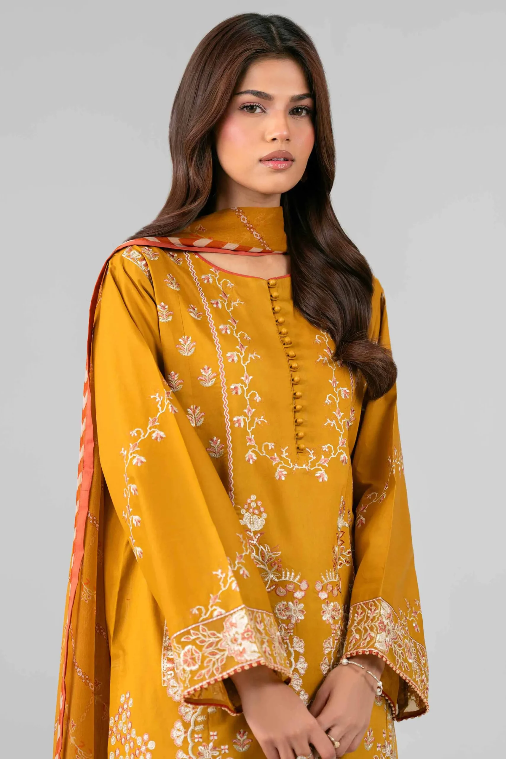 3 Piece - Digital Printed Embroidered Suit - 42601774