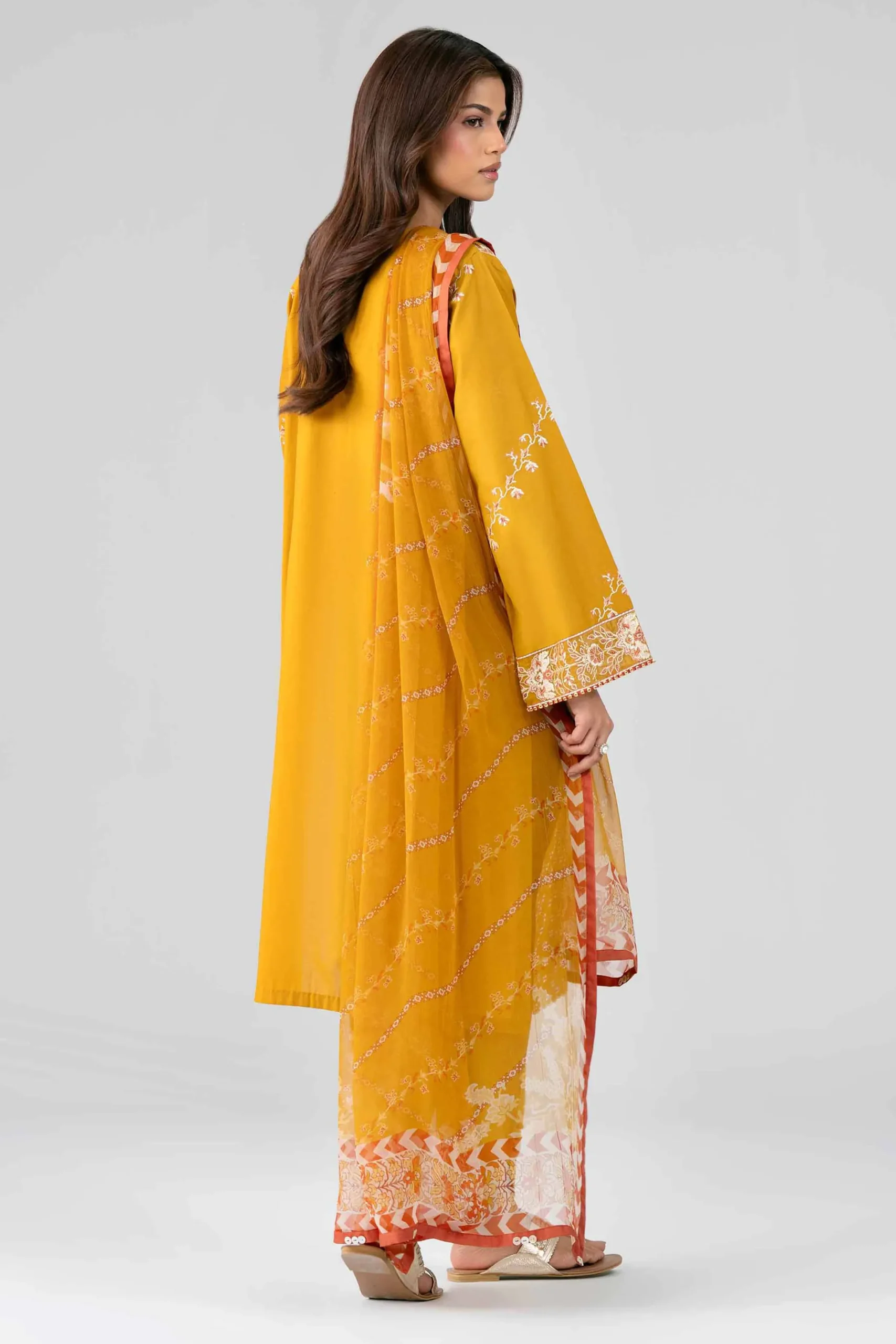 3 Piece - Digital Printed Embroidered Suit - 42601774