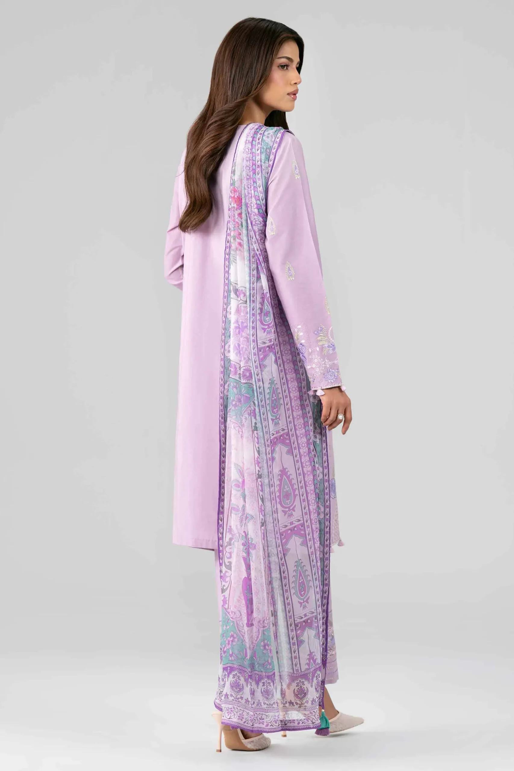 3 Piece - Digital Printed Embroidered Suit - 42601775