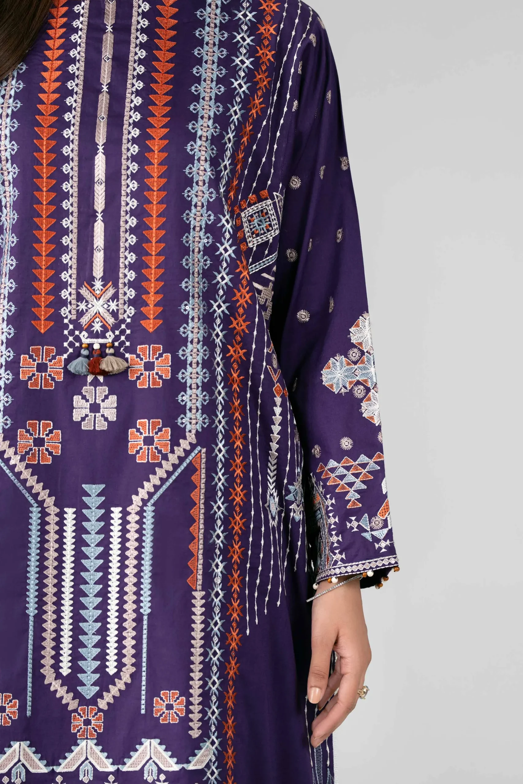 3 Piece - Digital Printed Embroidered Suit - 42601772