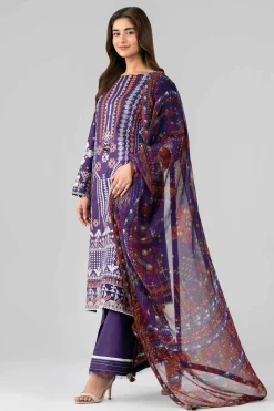 3 Piece - Digital Printed Embroidered Suit - 42601772
