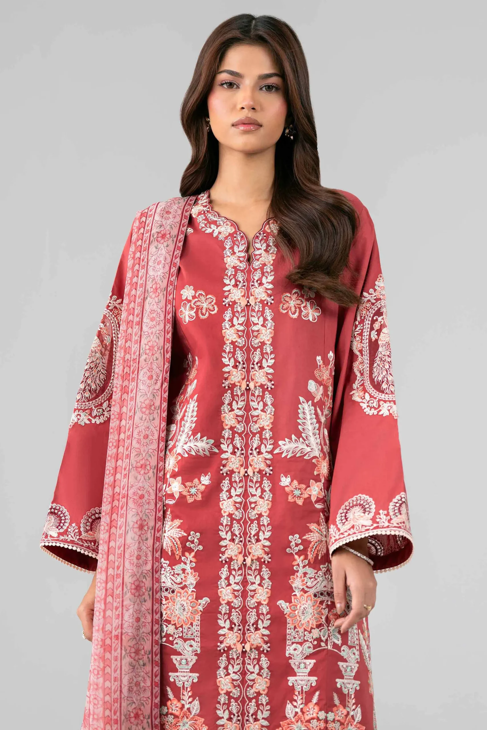 3 Piece - Digital Printed Embroidered Suit - 42601769