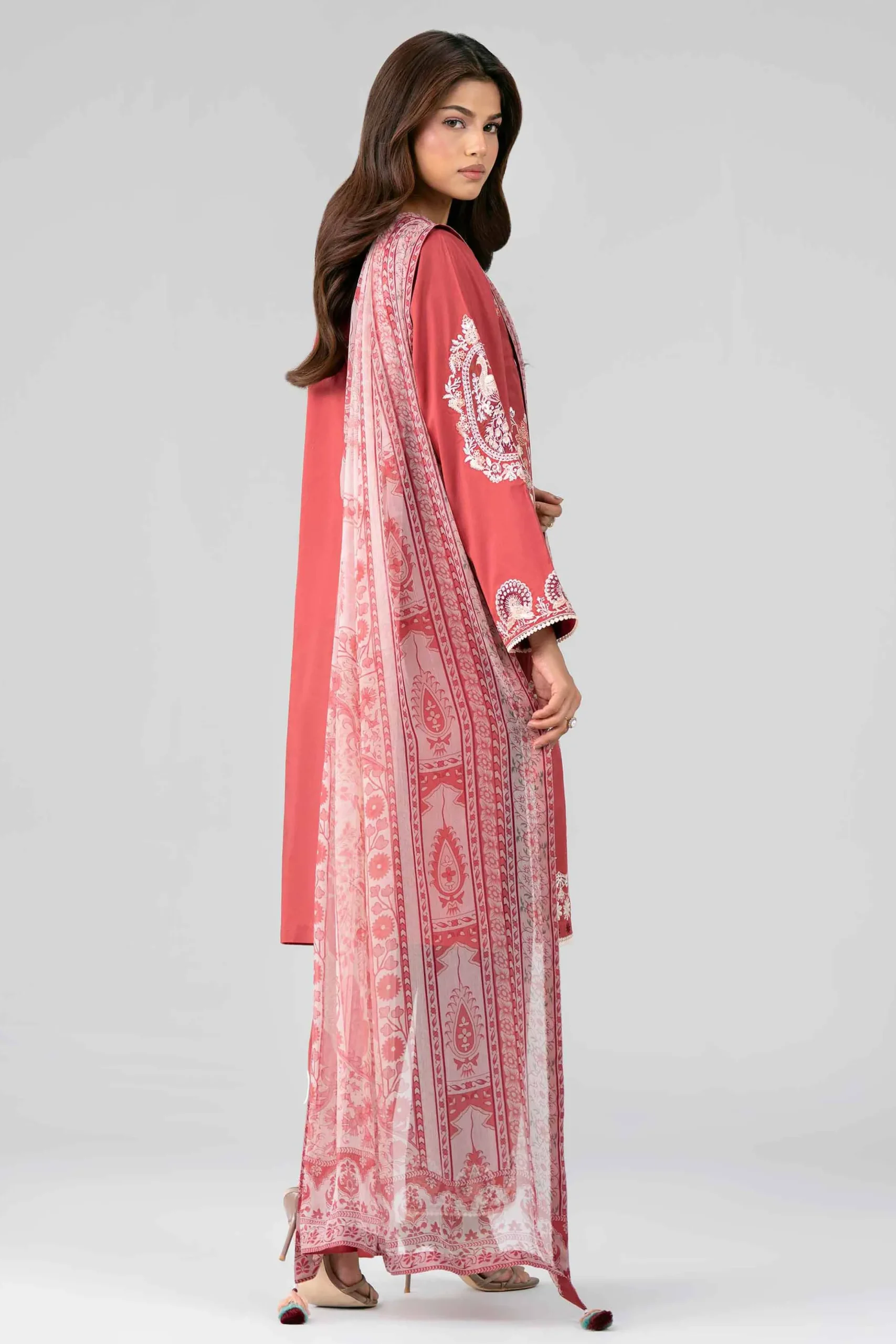 3 Piece - Digital Printed Embroidered Suit - 42601769