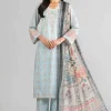 3 Piece - Digital Printed Embroidered Suit - 42601758