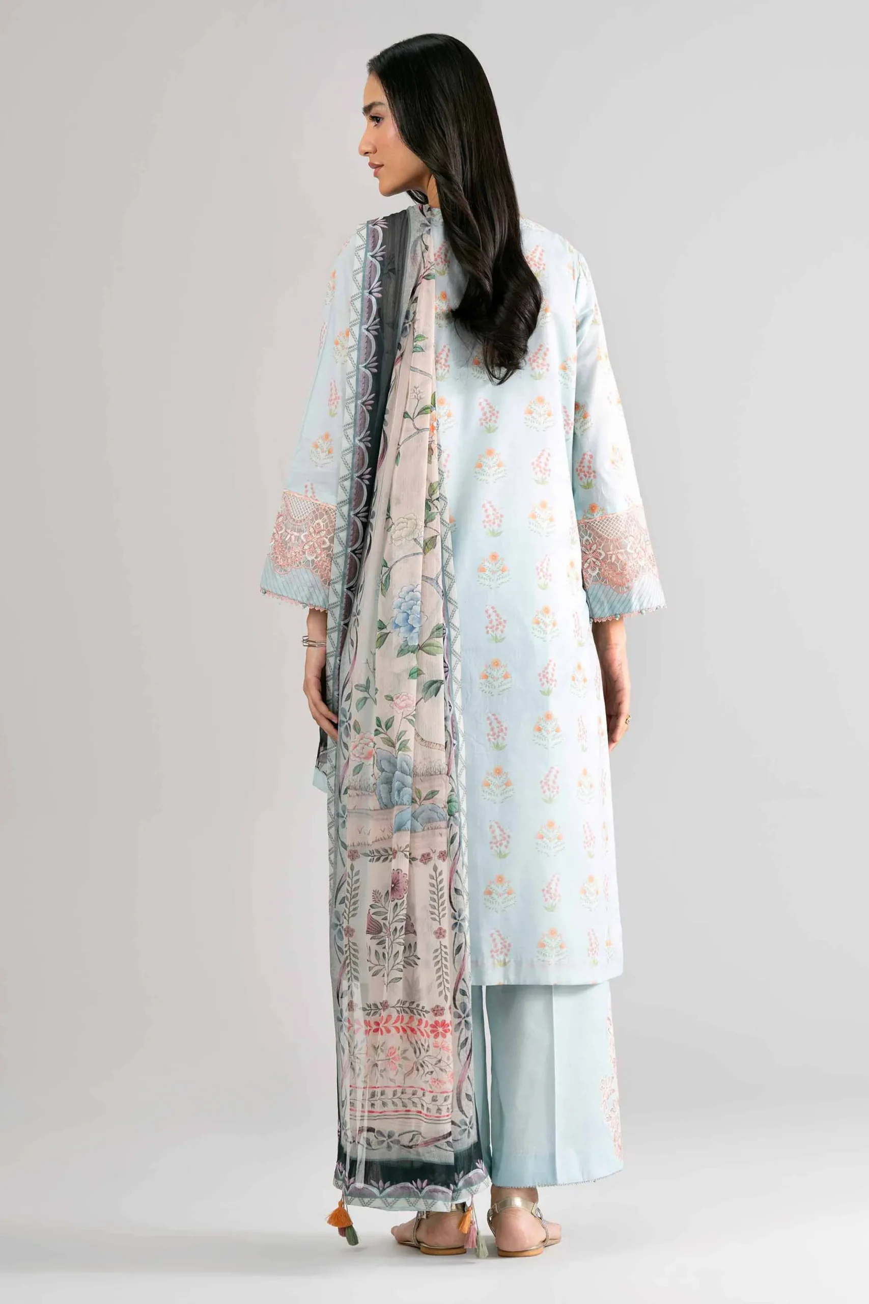 3 Piece - Digital Printed Embroidered Suit - 42601758