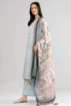 3 Piece - Digital Printed Embroidered Suit - 42601758