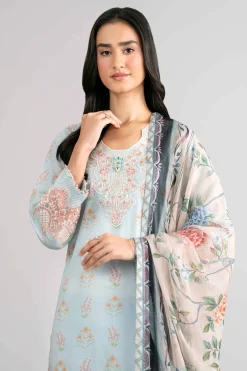 3 Piece - Digital Printed Embroidered Suit - 42601758