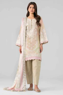 3 Piece - Digital Printed Embroidered Suit - 42601803