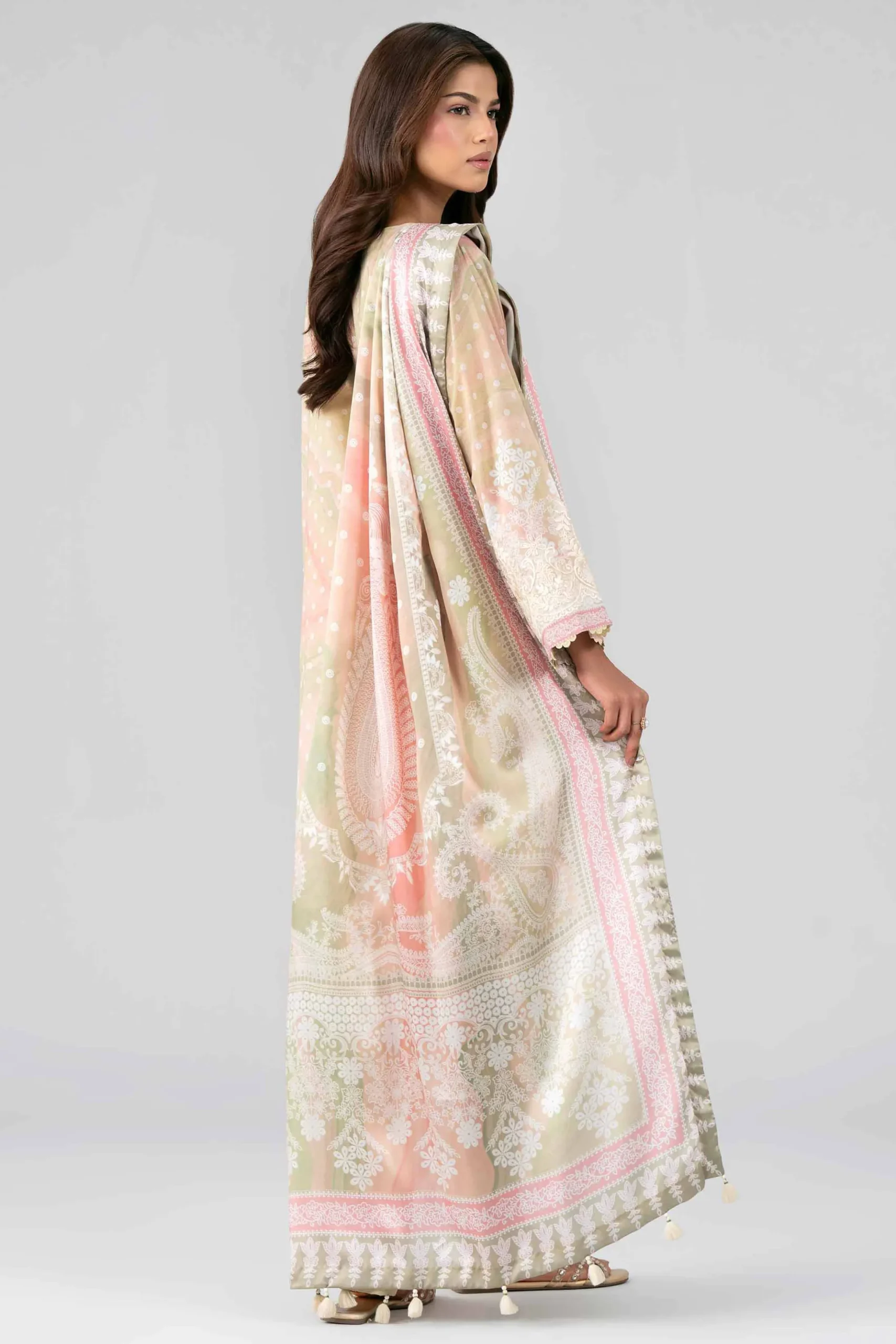 3 Piece - Digital Printed Embroidered Suit - 42601803