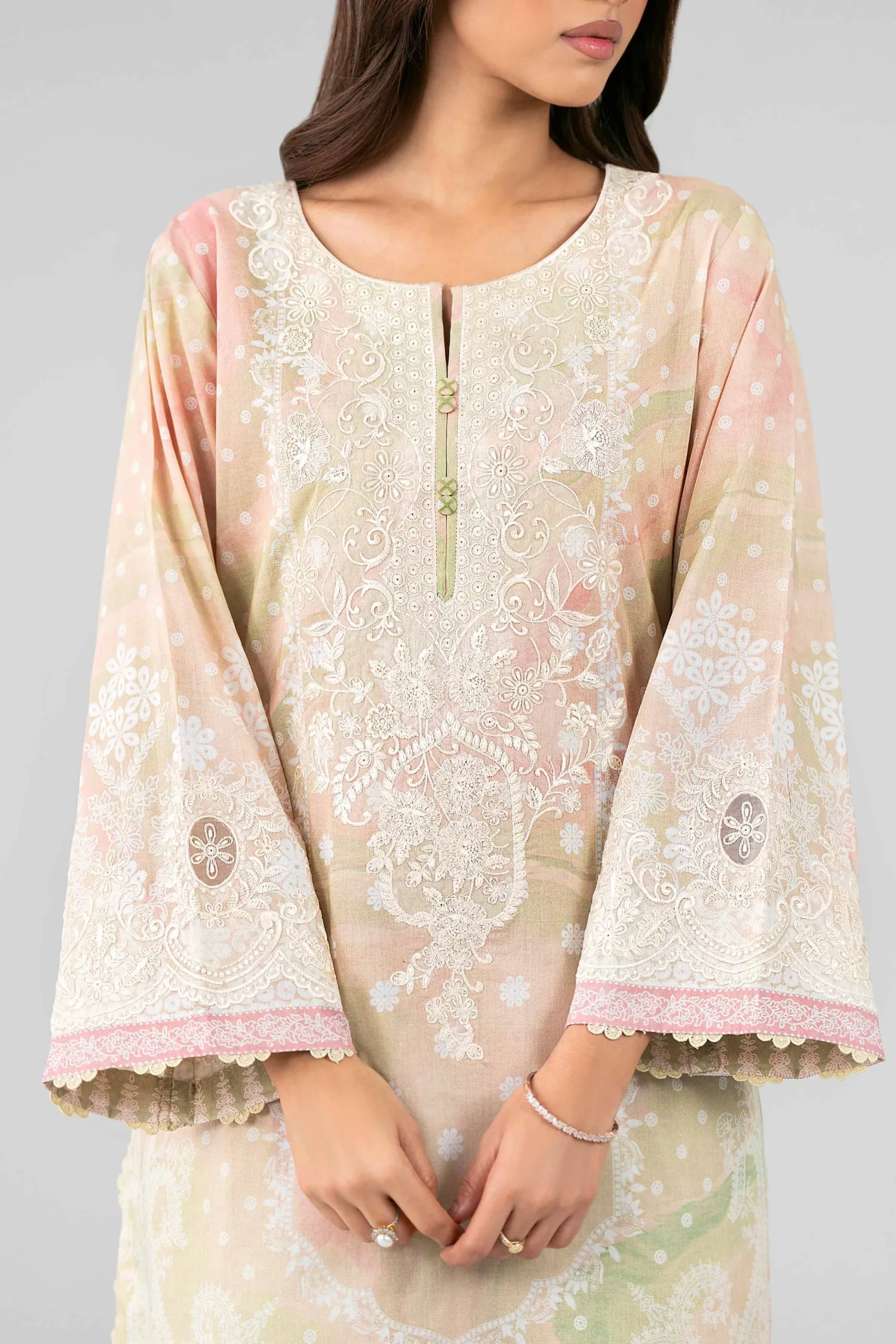 3 Piece - Digital Printed Embroidered Suit - 42601803