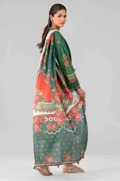 3 Piece - Digital Printed Embroidered Suit - 42601794
