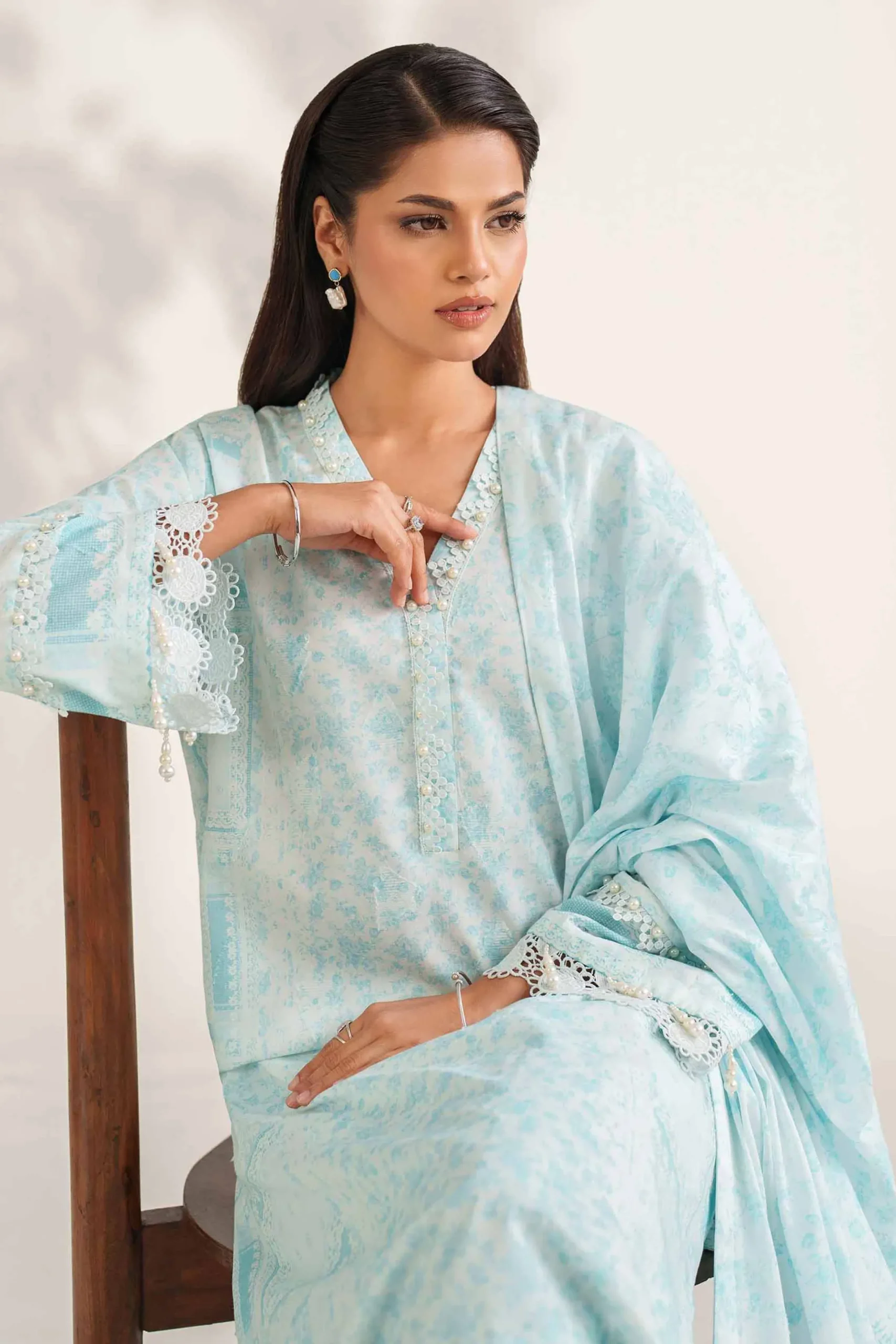 3 Piece - Digital Printed Jacquard Suit - 42502119