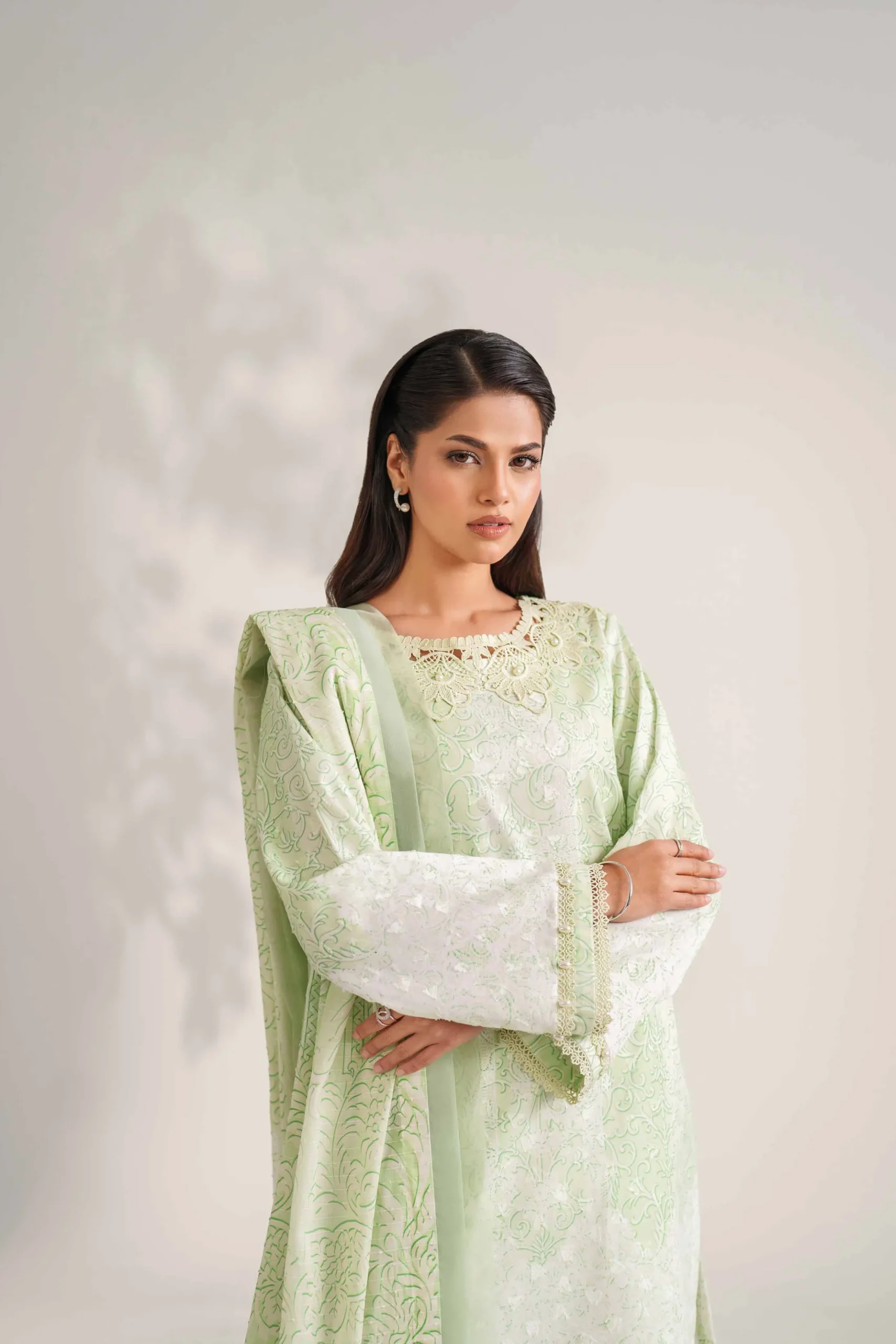 3 Piece - Digital Printed Jacquard Suit - 42502123