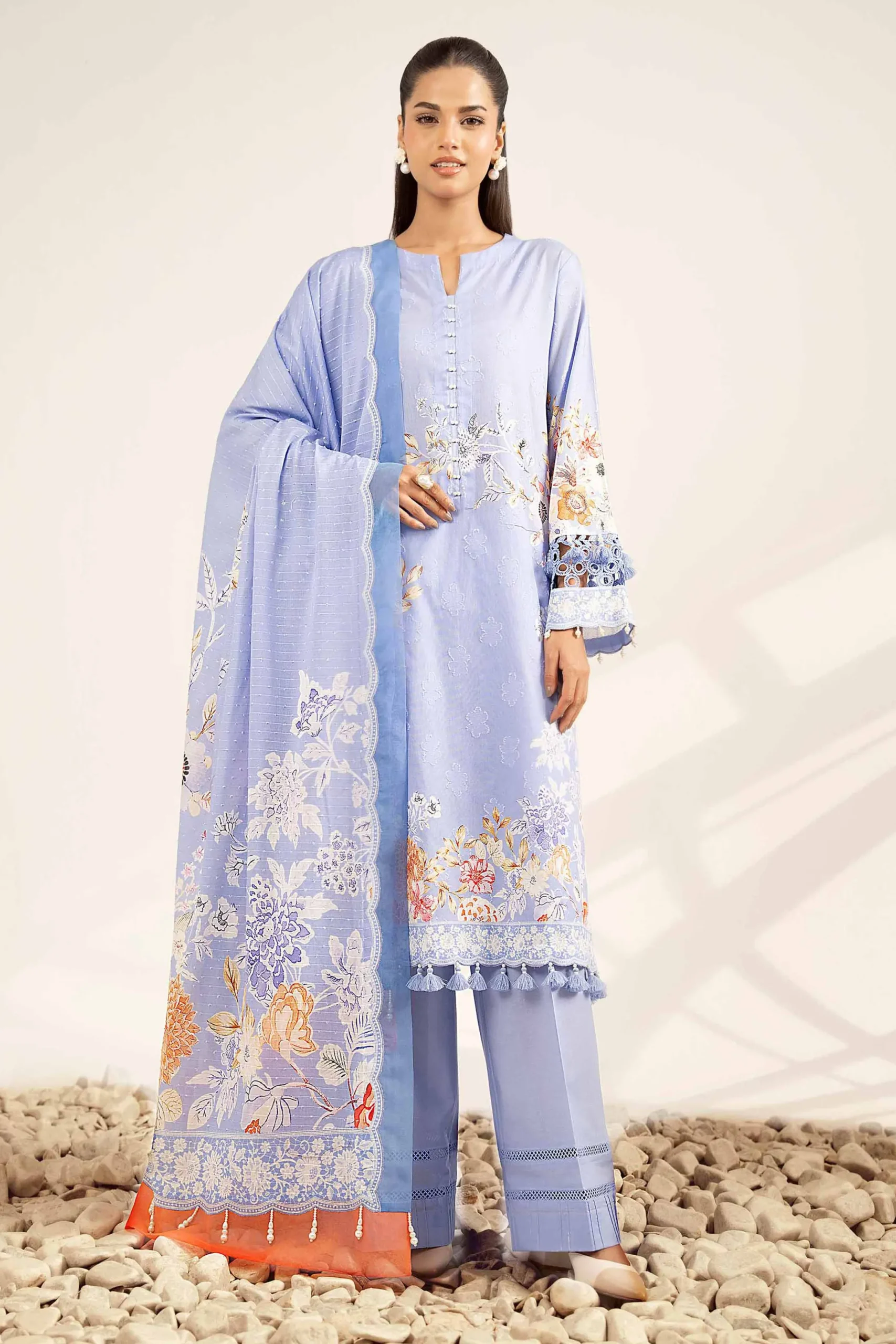 3 Piece - Digital Printed Jacquard Suit - 42502115
