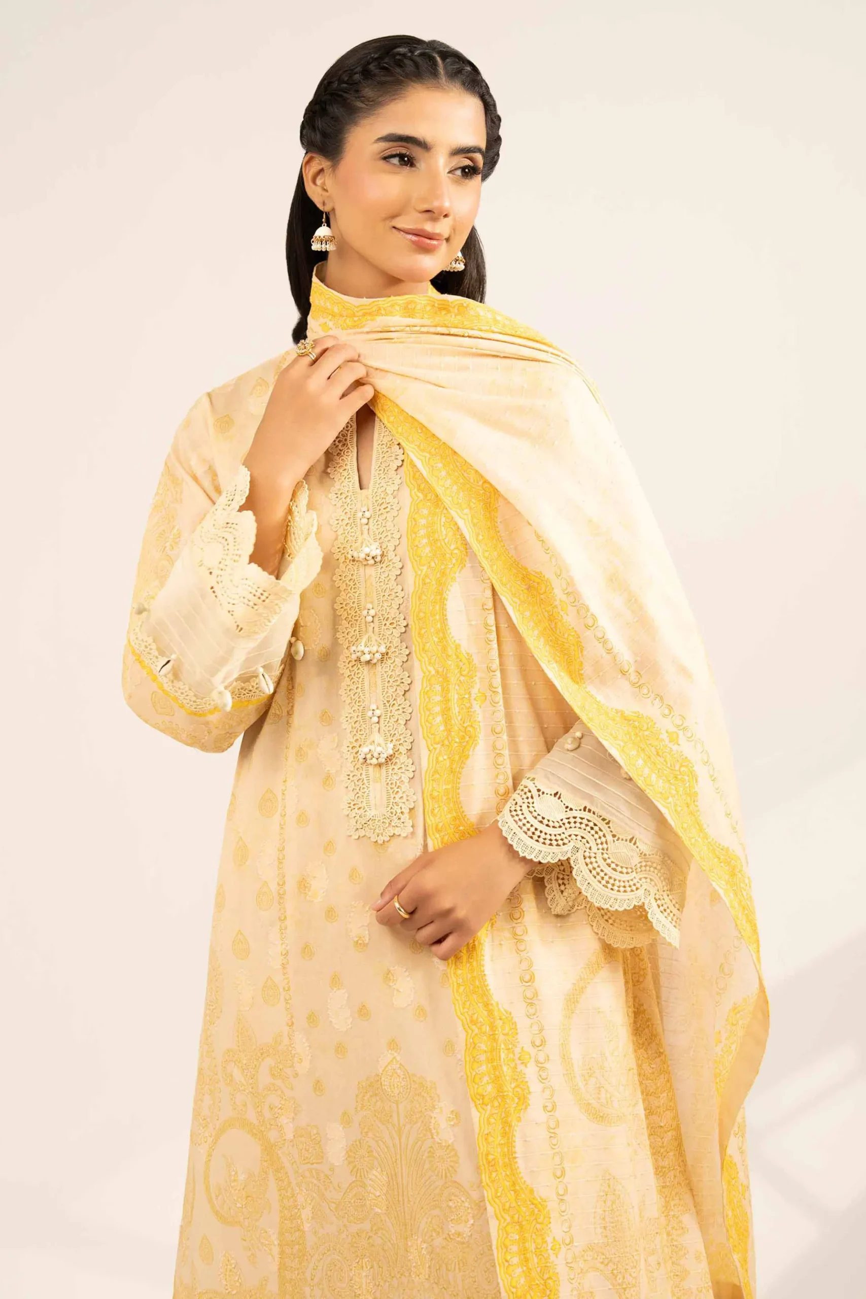 3 Piece - Digital Printed Jacquard Suit - 42502121