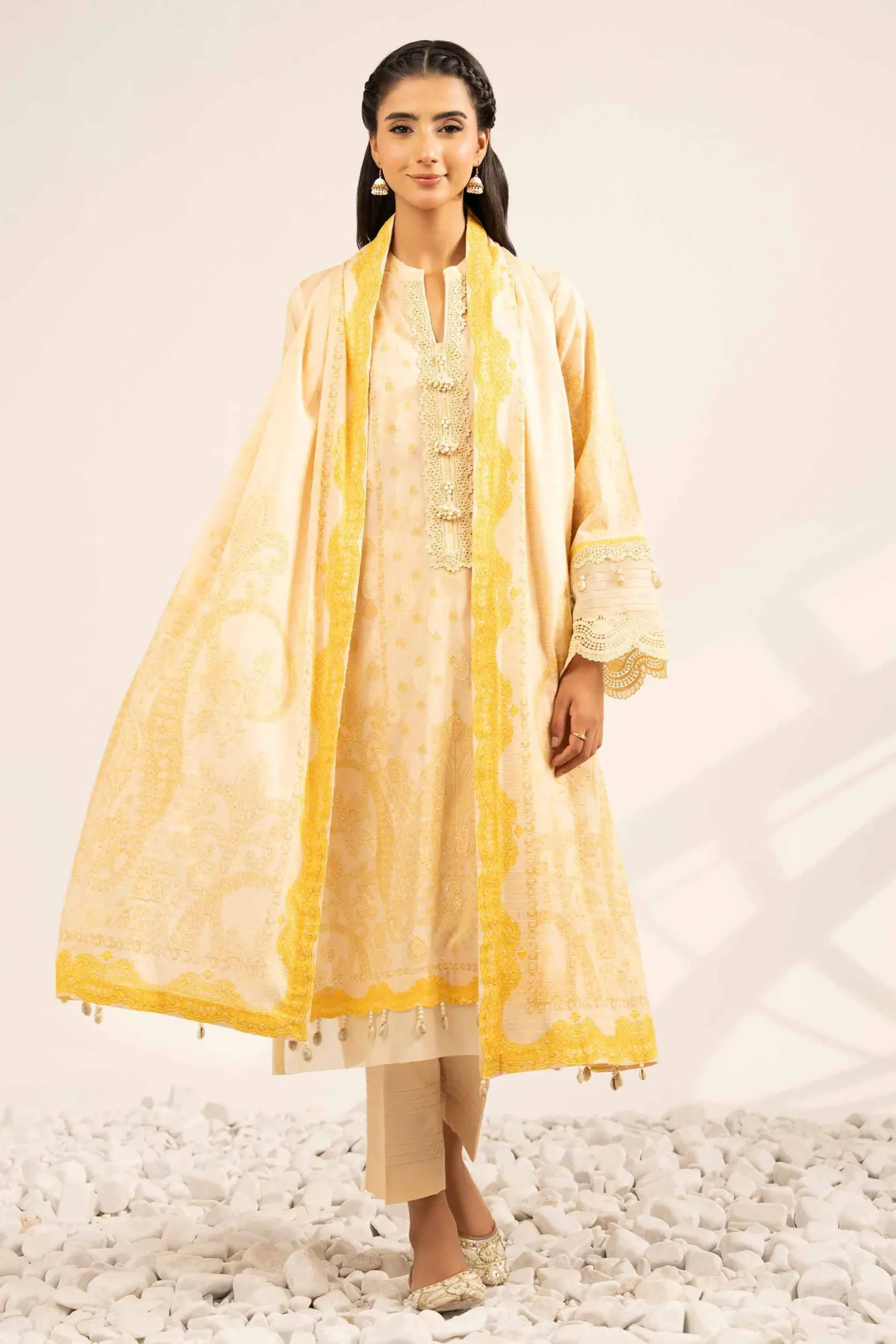 3 Piece - Digital Printed Jacquard Suit - 42502121