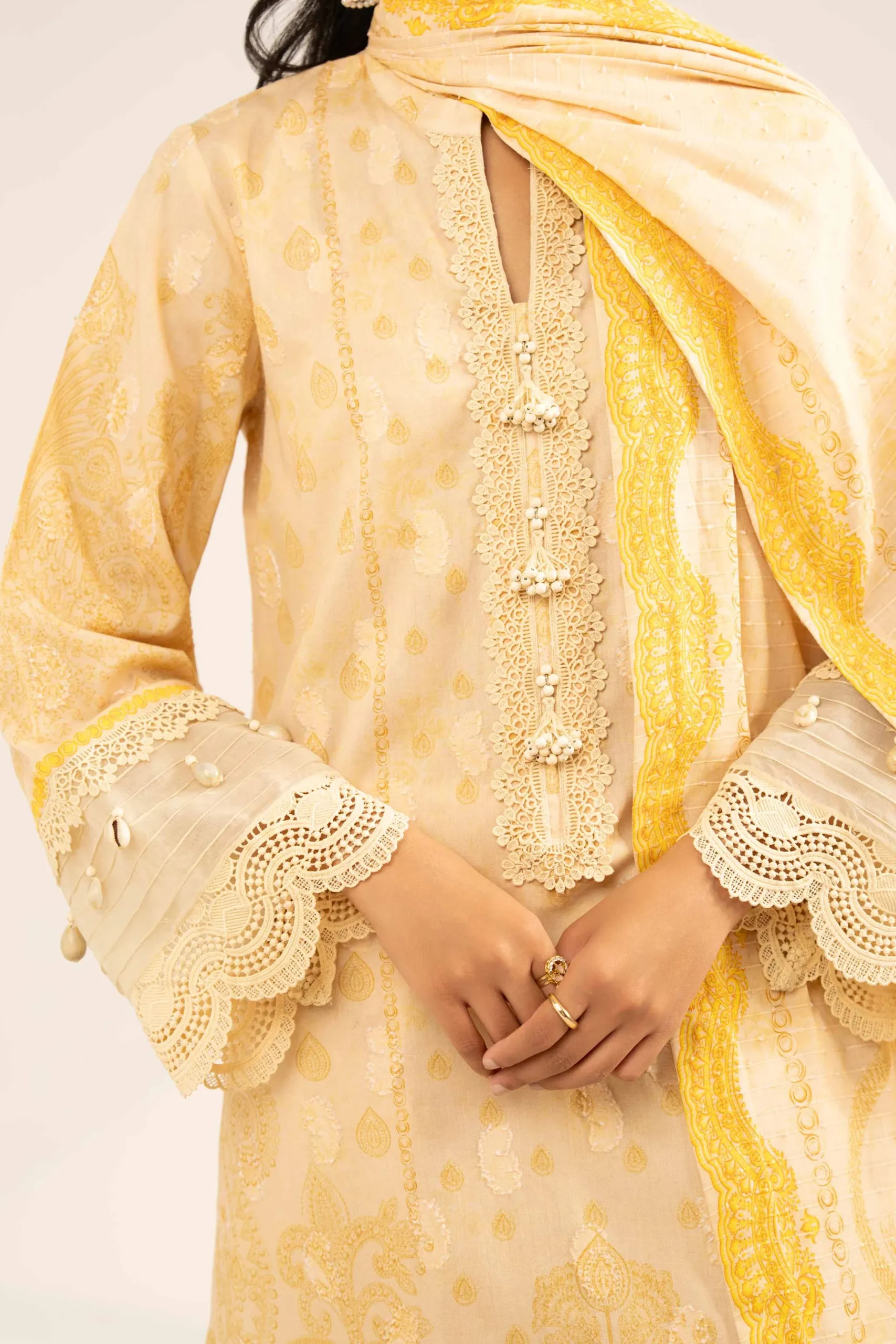 3 Piece - Digital Printed Jacquard Suit - 42502121