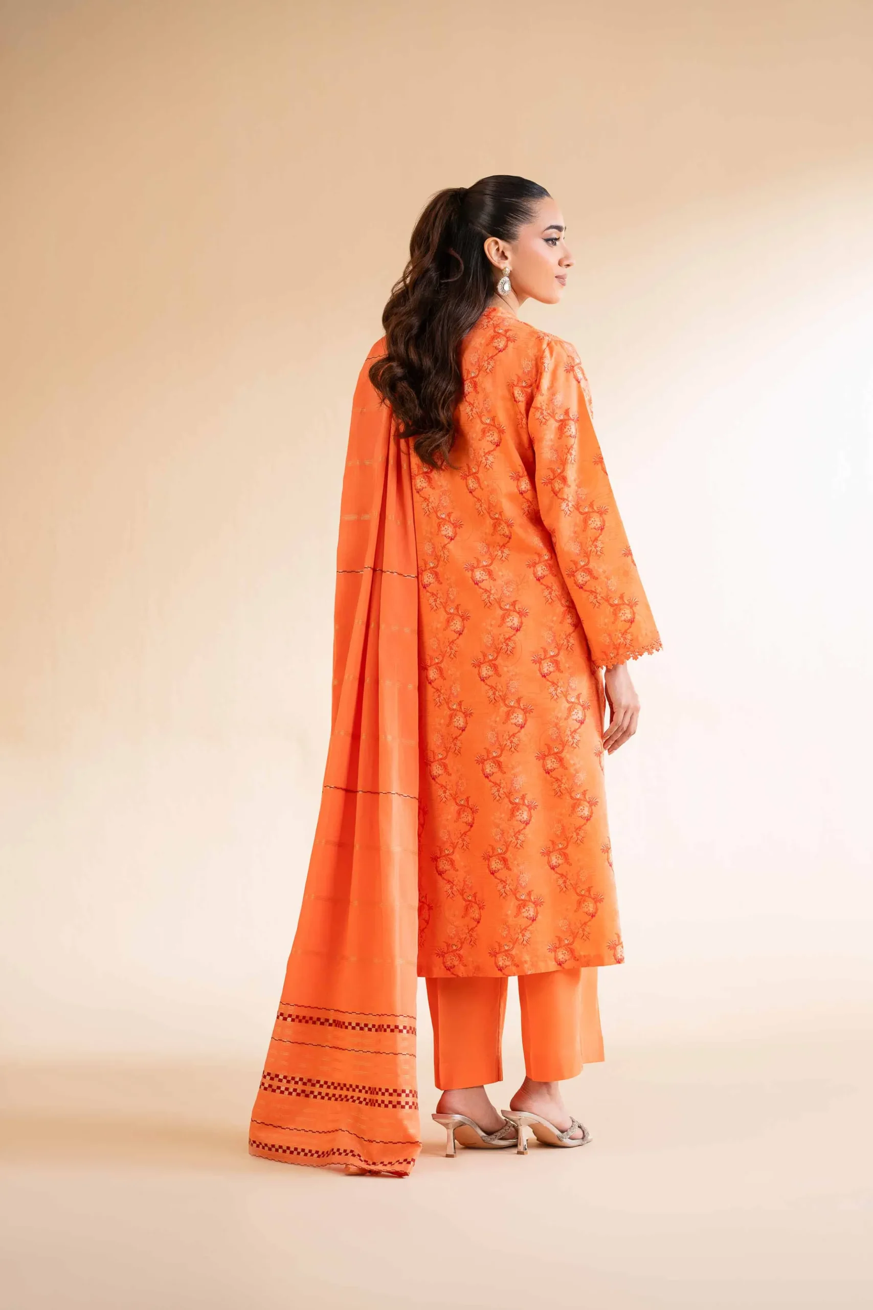3 Piece - Digital Printed Jacquard Embroidered Suit - 42501304