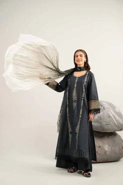 3 Piece - Dyed Printed Embroidered Suit - 42502025