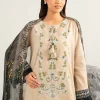 3 Piece - Dyed Printed Embroidered Suit - 42502024