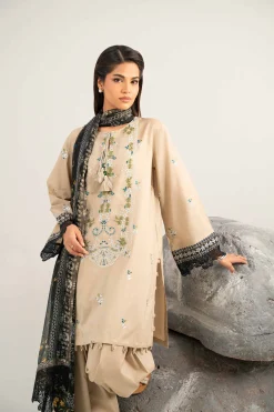 3 Piece - Dyed Printed Embroidered Suit - 42502024