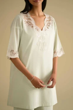 2 Piece - Embroidered Loungewear - KLS26-04