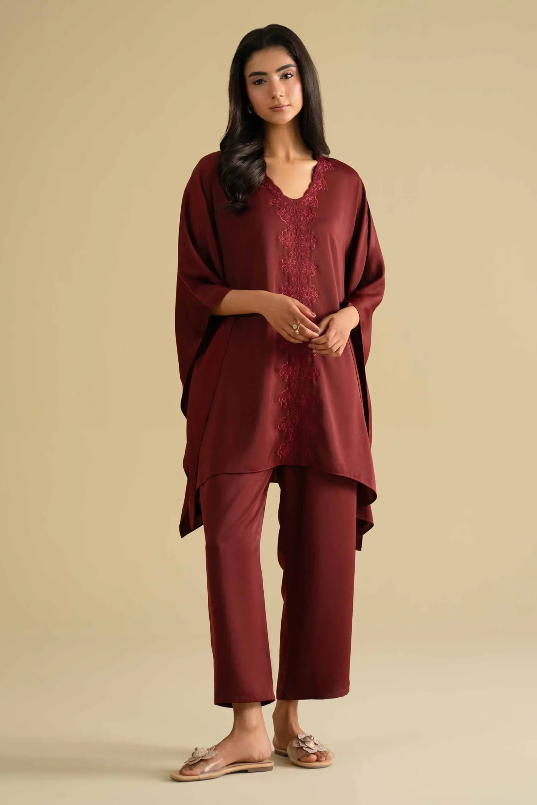 2 Piece - Embroidered Loungewear - KLS26-09