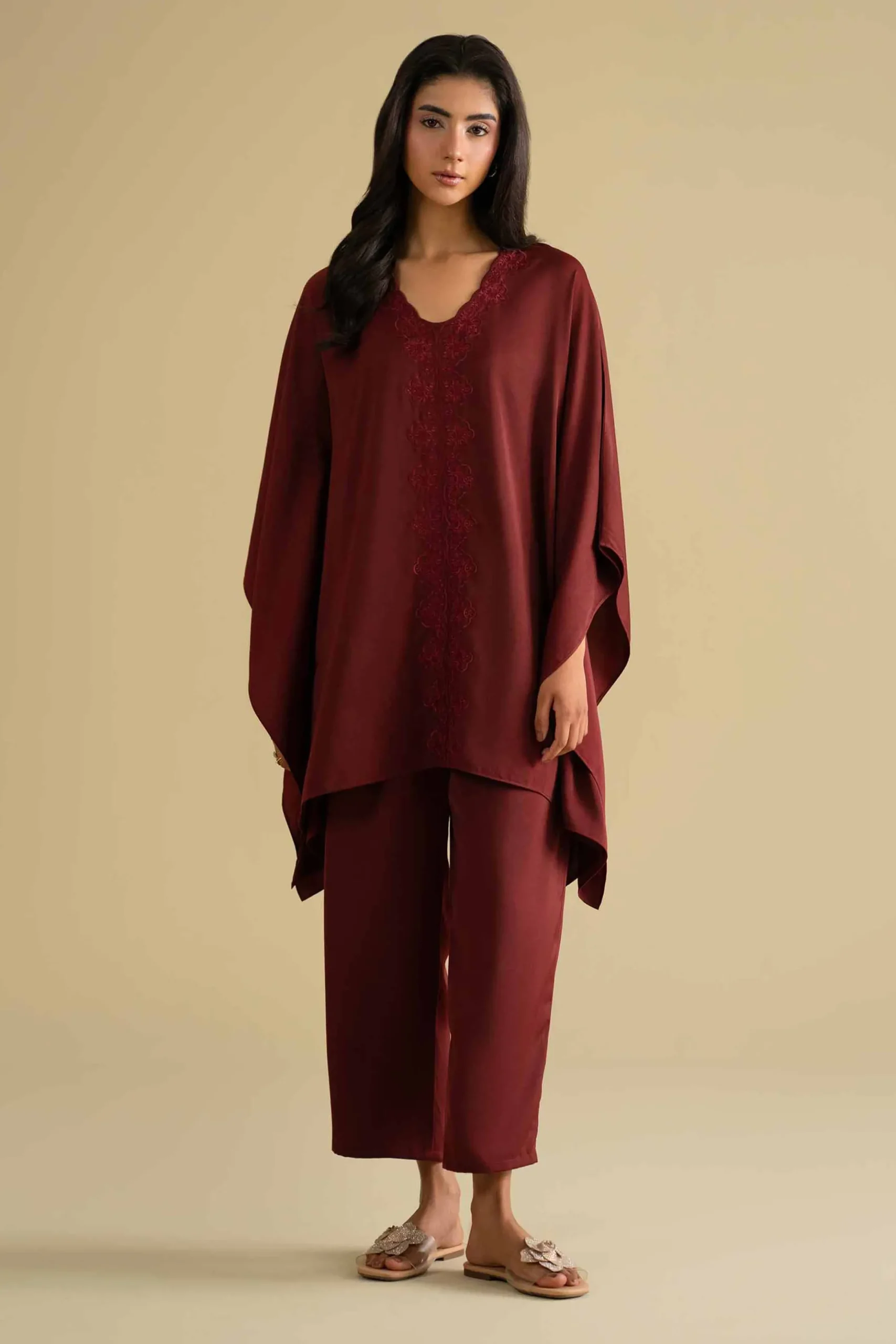 2 Piece - Embroidered Loungewear - KLS26-09