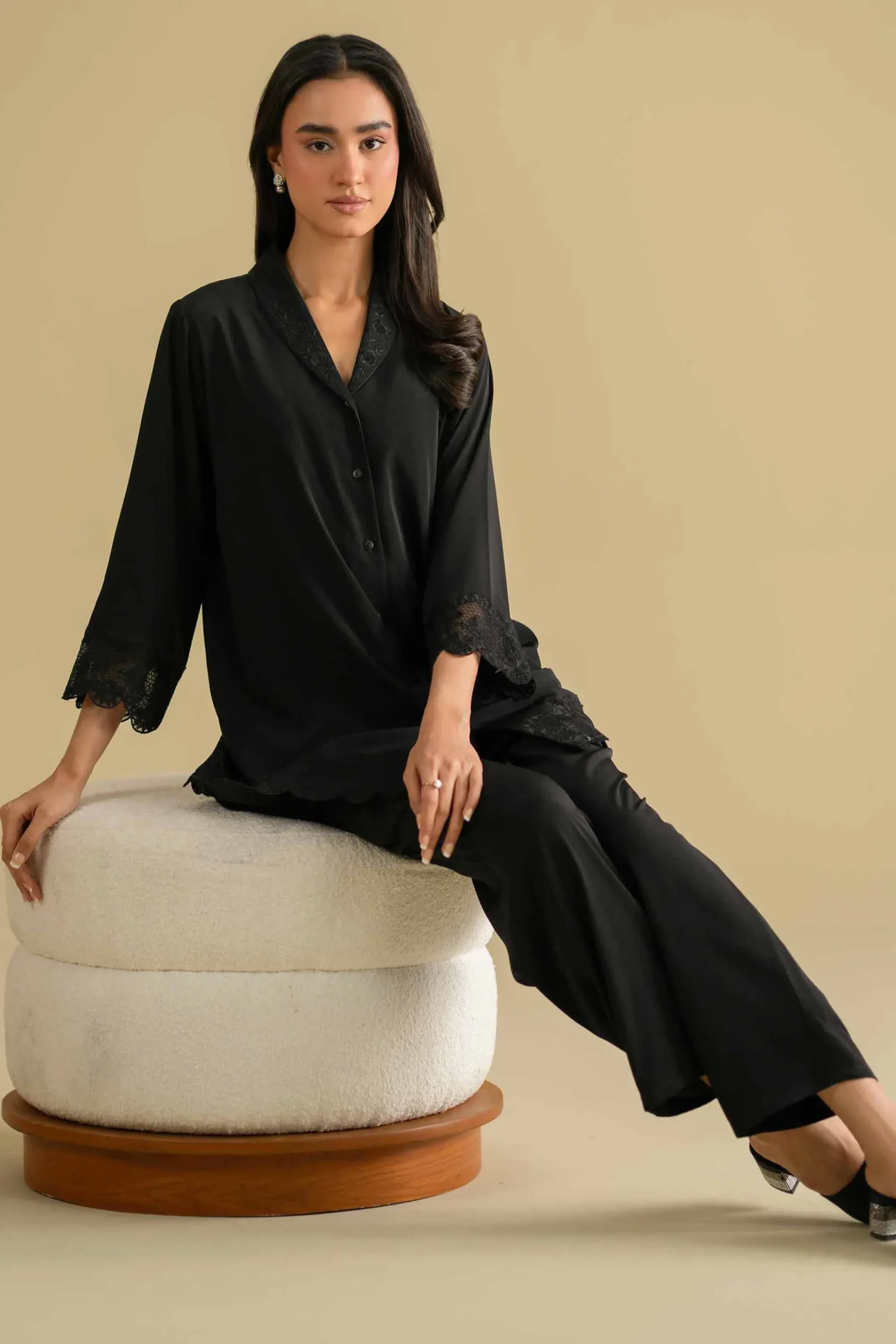 2 Piece - Embroidered Loungewear - KLS26-08