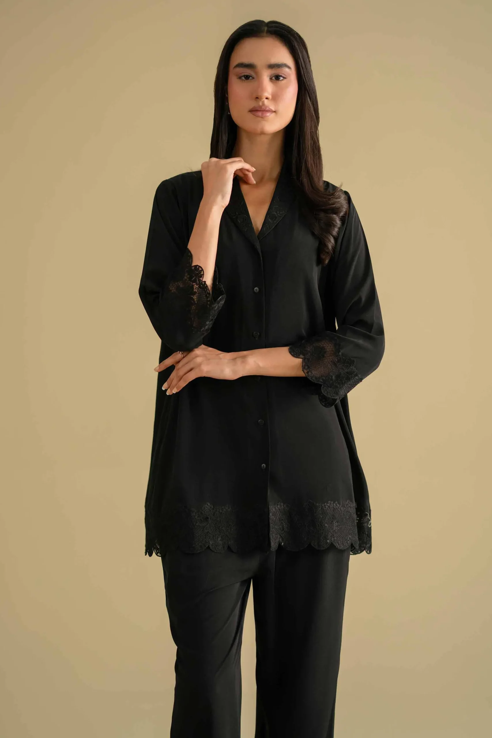 2 Piece - Embroidered Loungewear - KLS26-08