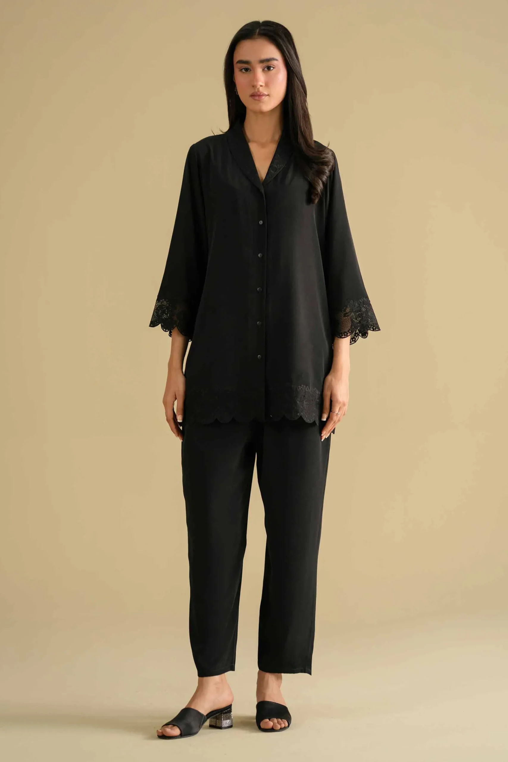 2 Piece - Embroidered Loungewear - KLS26-08