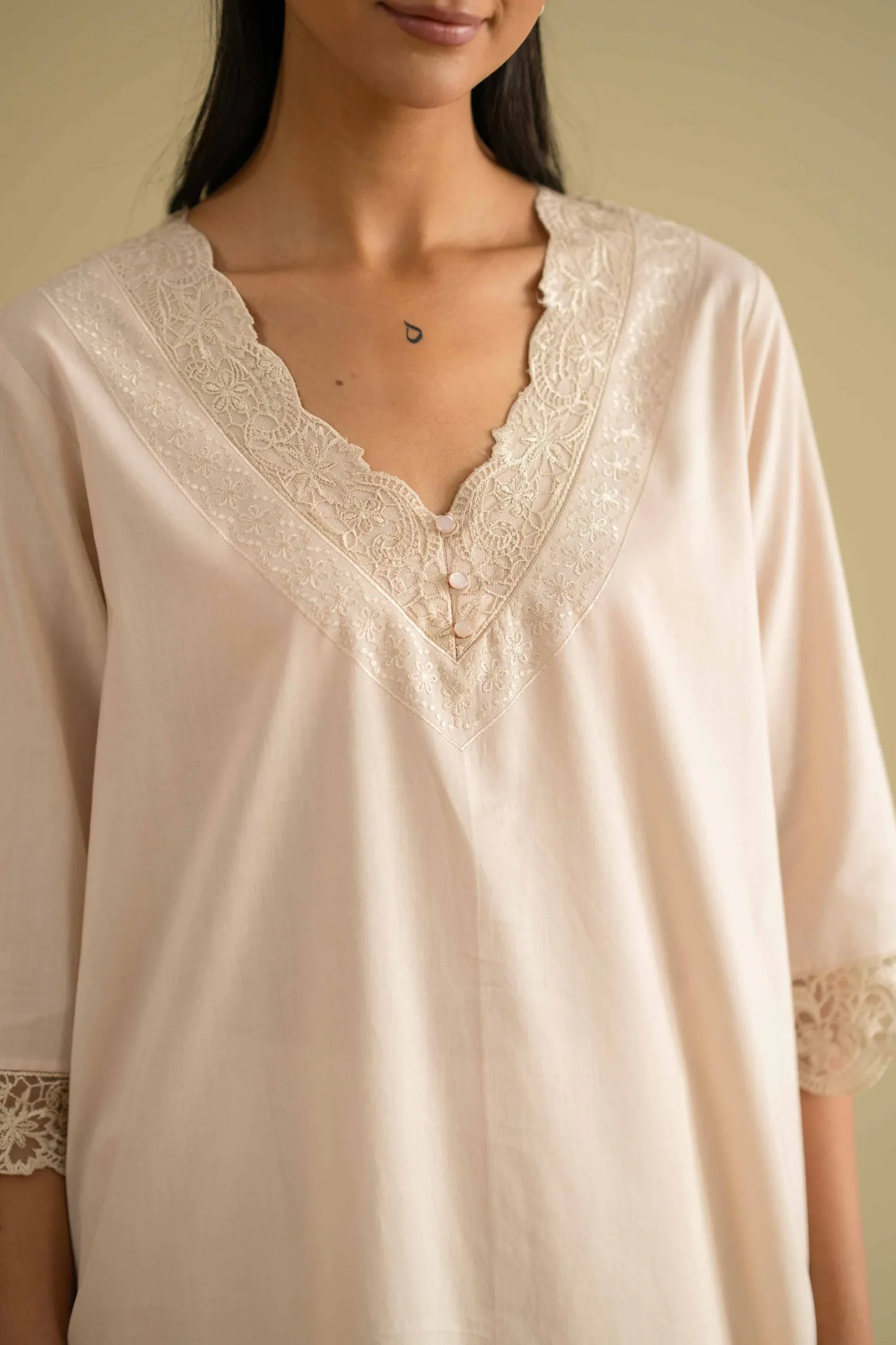 2 Piece - Embroidered Loungewear - KLS26-07