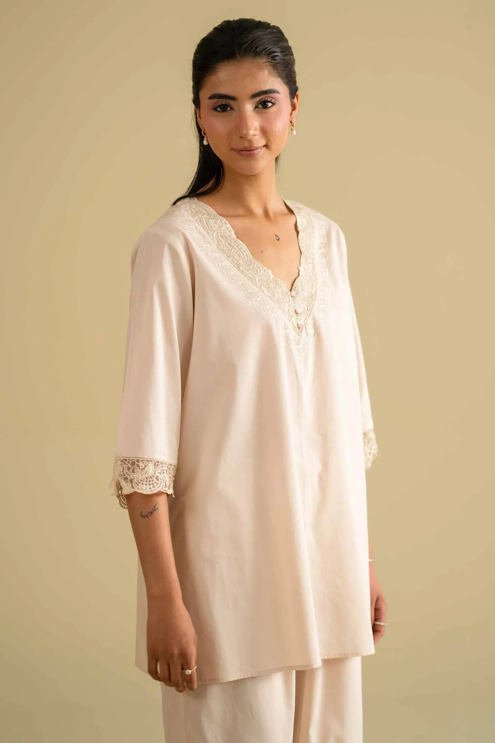 2 Piece - Embroidered Loungewear - KLS26-07