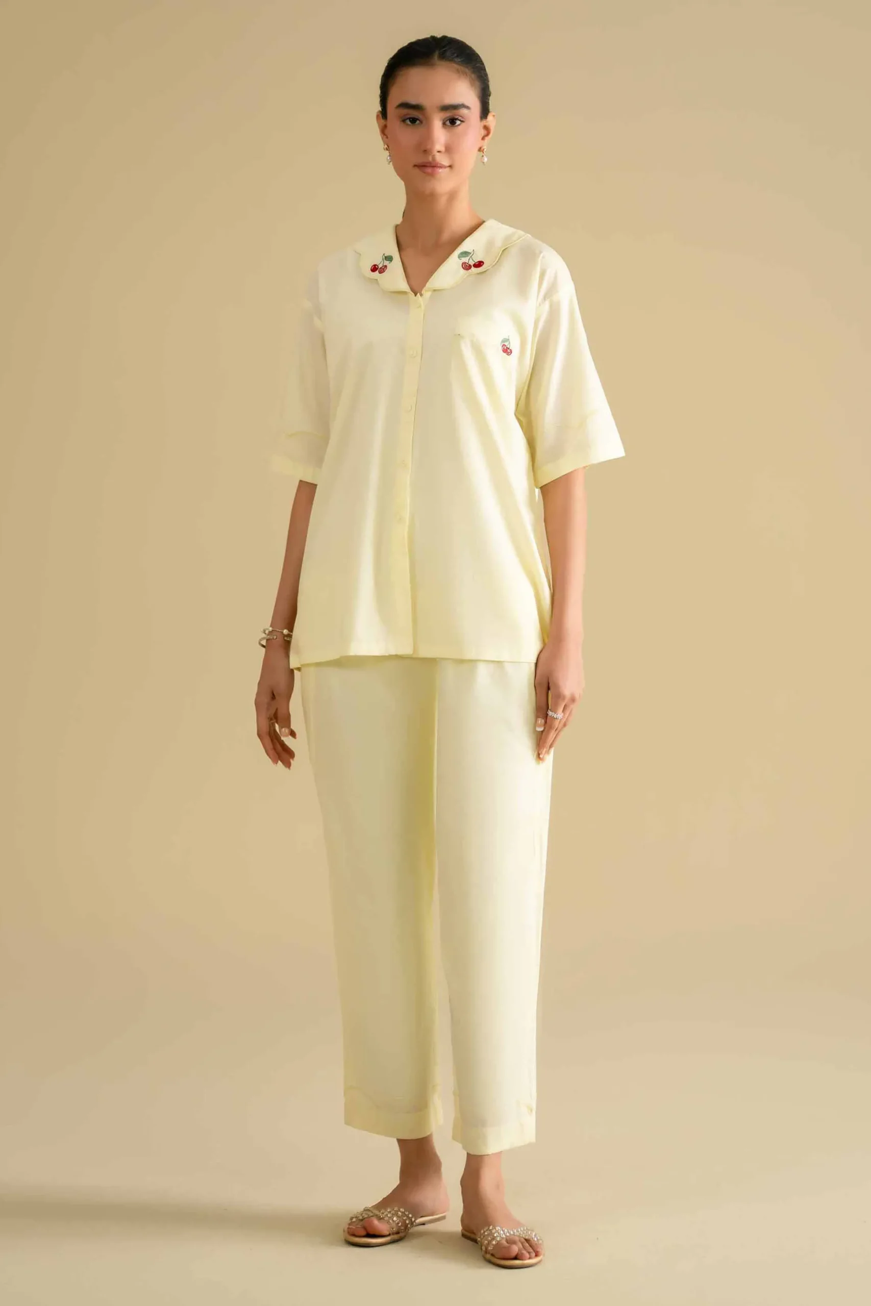2 Piece - Embroidered Loungewear - KLS26-06